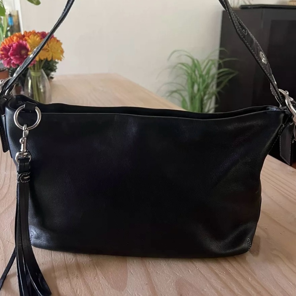 COACH Black Leather Shoulder Bag